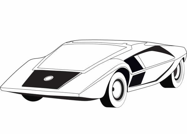 1970 Lancia Bertone Stratos HF Zero coloring page image