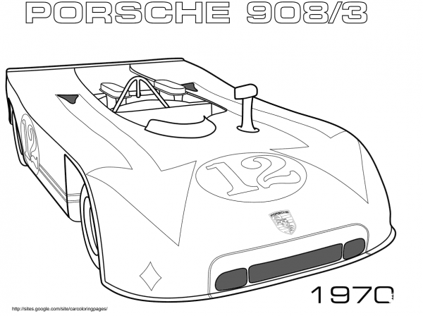 1970 Porsche 9083 coloring page image