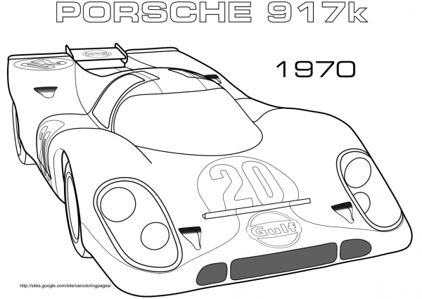 1970 Porsche 917K coloring page image