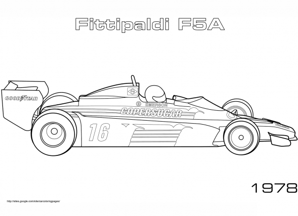 1978 Fittipaldi F5A coloring page image
