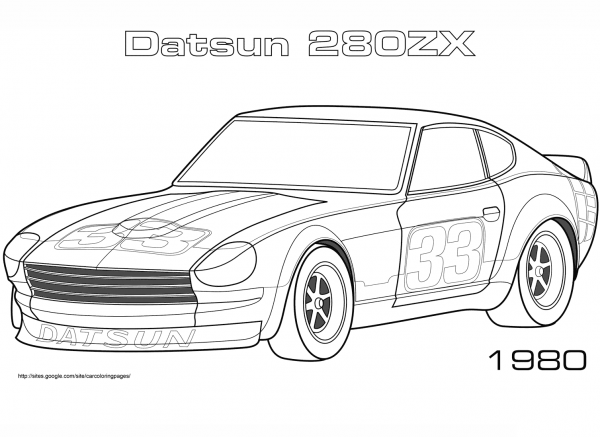 1980 Datsun 280Zx coloring page image
