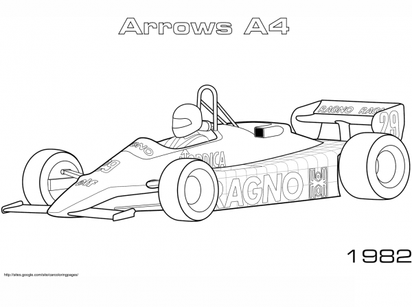 1982 Arrows A4 coloring page image