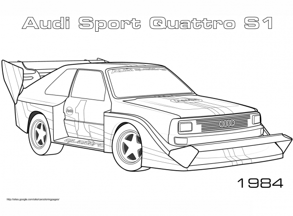 1984 Audi Sport Quattro S1 coloring page image