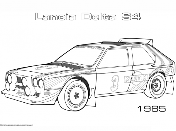 1985 Lancia Delta S4 coloring page image