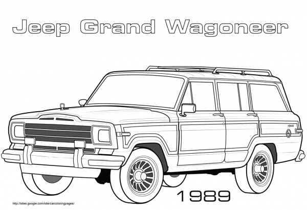 1989 Jeep Grand Wagoneer coloring page image