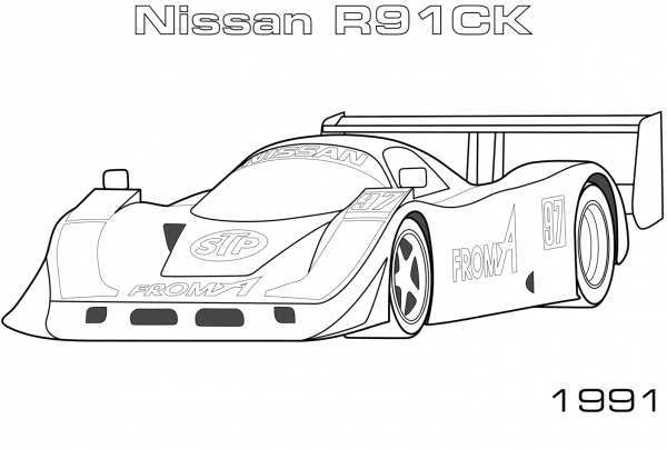 1991 Nissan R90C coloring page image