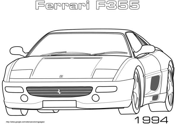 1994 Ferrari F355 coloring page image