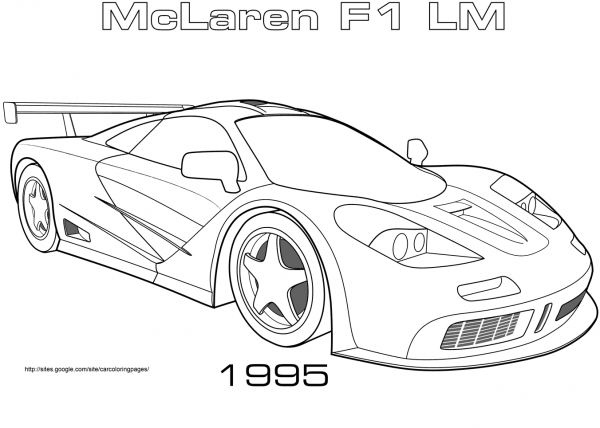 1995 McLaren F1 LM coloring page image