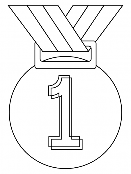 1St Place Medal coloring page image