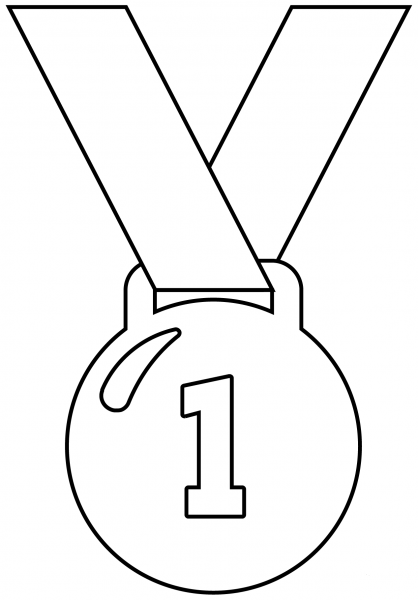 1St Place Medal Emoji coloring page image