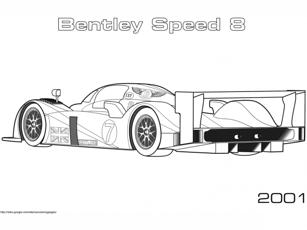 2001 Bentley Speed 8 coloring page image