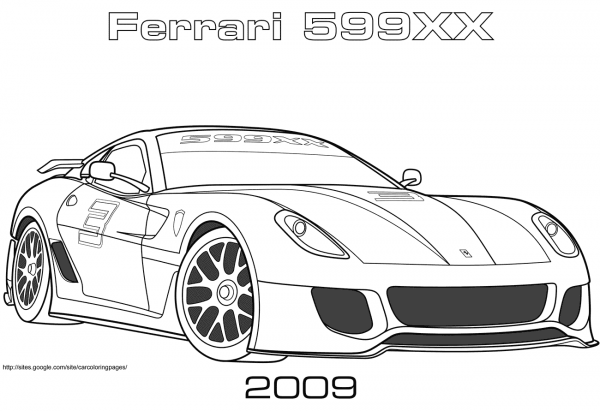 2009 Ferrari 599XX coloring page image