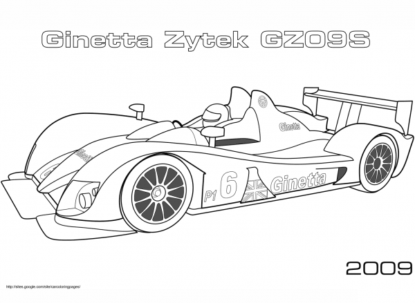 2009 Ginetta Zytek GZ09S coloring page image