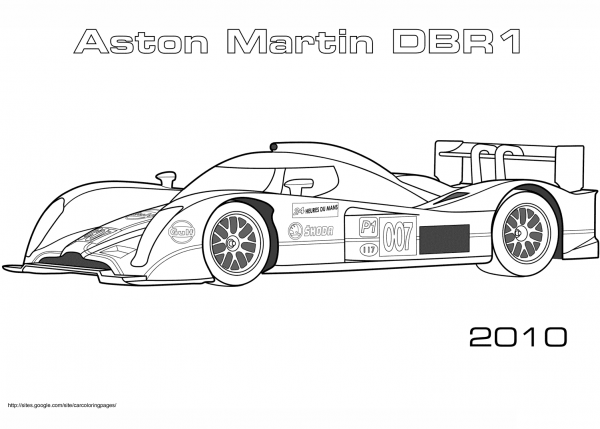 2010 Aston Martin DBR1 coloring page image
