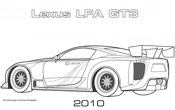 2010 Lexus LFA GT3 coloring page image