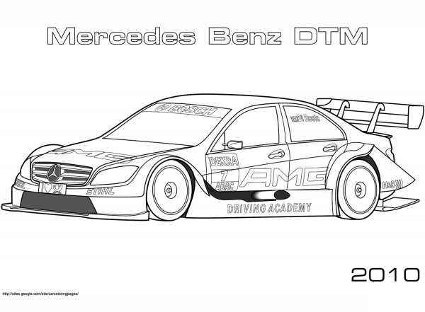 2010 Mercedes-Benz DTM coloring page image