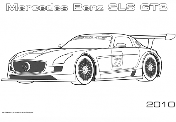 2010 Mercedes-Benz SLS GT3 coloring page image
