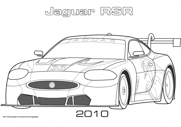 2010 RSR Jaguar XKR GT2 coloring page image