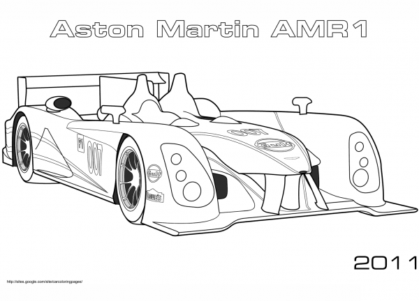 2011 Aston Martin AMR1 coloring page image