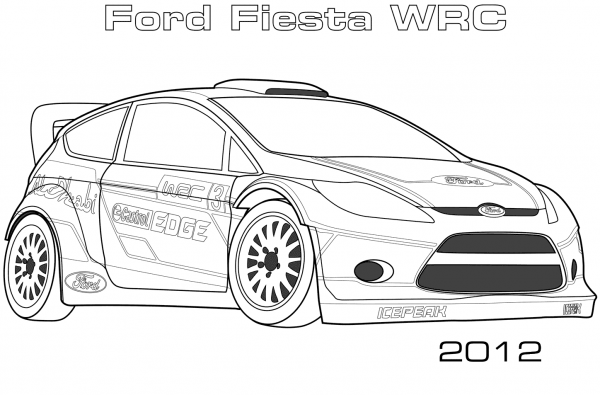 2012 Ford Fiesta WRC coloring page image