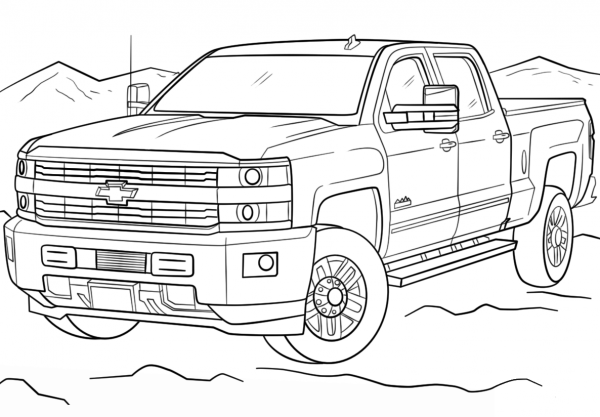 2017 Chevrolet Silverado 3500hd High Country coloring page image