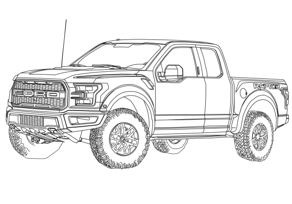 2017 Ford F 150 Raptor coloring page image