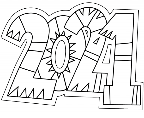 2021 Doodle coloring page image