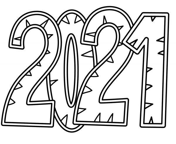 2021 Doodle coloring page image