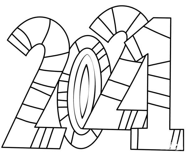 2021 Doodle coloring page image