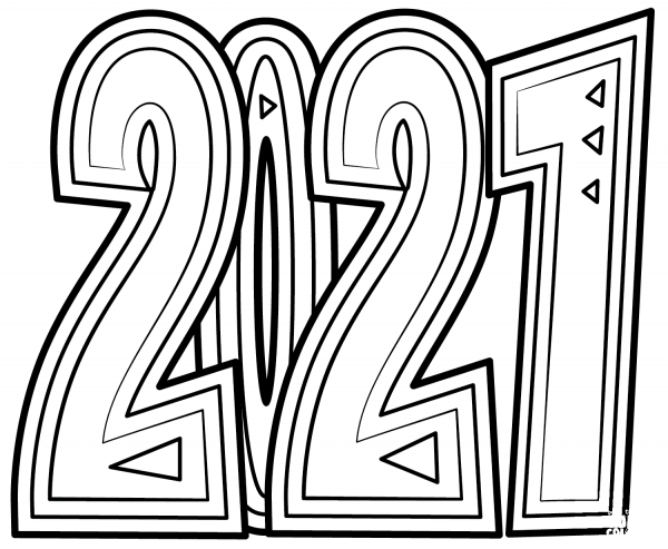 2021 Doodle coloring page image