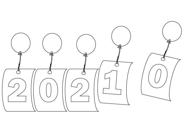 2021 year coloring page image
