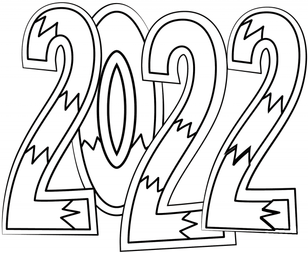 2022 Doodle coloring page image