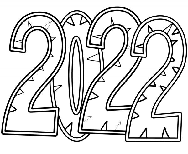 2022 Doodle coloring page image