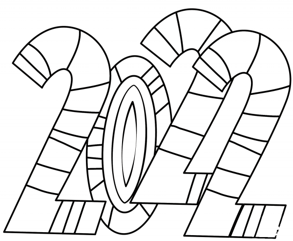 2022 Doodle coloring page image