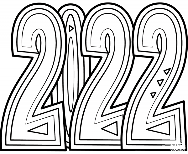 2022 Doodle coloring page image