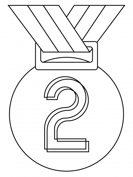 2Nd Place Medal coloring page image