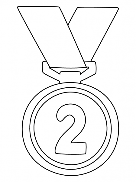 2Nd Place Medal Emoji coloring page image