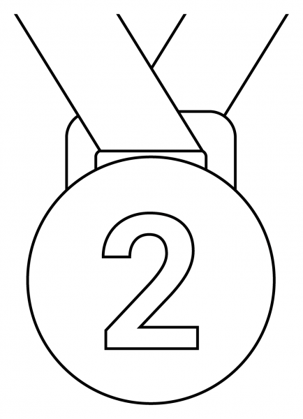 2Nd Place Medal Emoji coloring page image