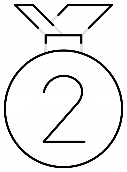 2Nd Place Medal Emoji coloring page image