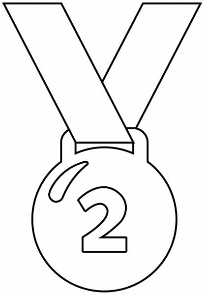 2Nd Place Medal Emoji coloring page image