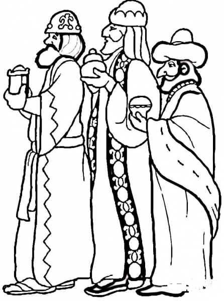 3 Wise Men coloring page image