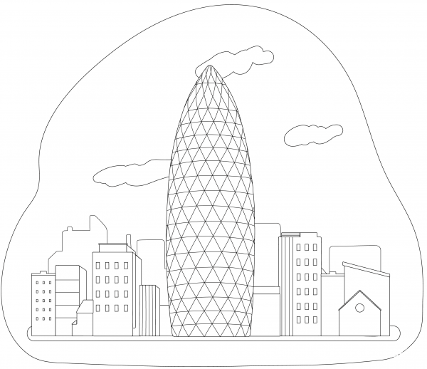 30 St Mary Axe Skyscraper coloring page image