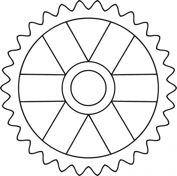 30Tooth Gear with Rectangular Spokes coloring page image