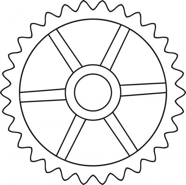 30Tooth Gear with Trapezium Holes coloring page image