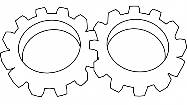 3D Rotating Gears Animations coloring page image