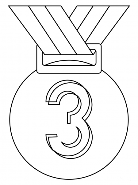 3Rd Place Medal coloring page image