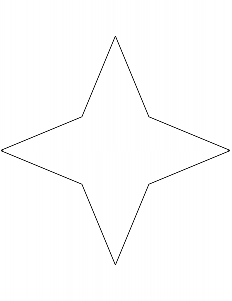 4 Points Star coloring page image