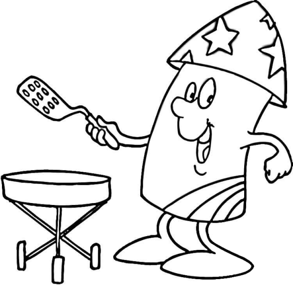 4th of July Bbq  coloring page image
