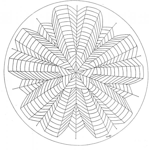 5 Point Star Mandala coloring page image