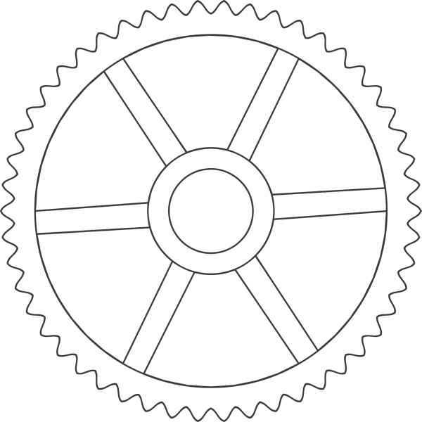 50Tooth Gear with Trapezium Holes coloring page image